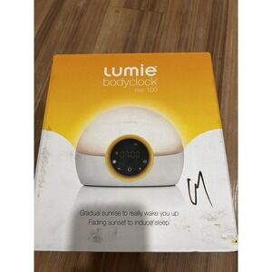 Lumie Bodyclock Rise 100 Sunrise Wake-Up Light Alarm Clock Digital White Yellow